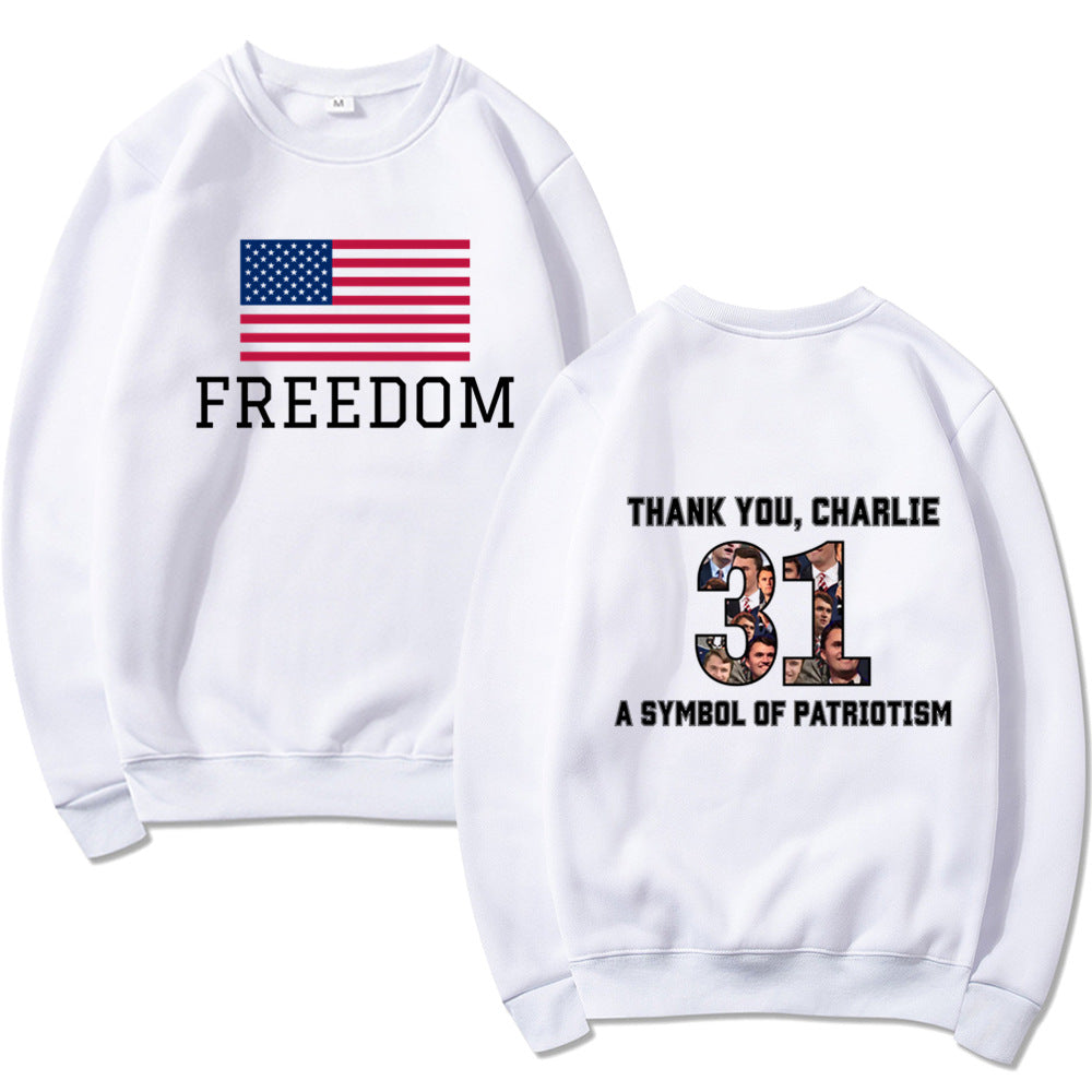 Kvinnors sweatshirt med patriotisk tryck och mjukt material Mirla-Eva Jonsson