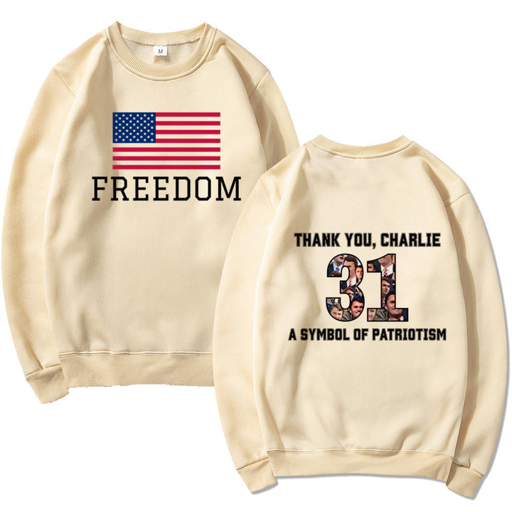 Kvinnors sweatshirt med patriotisk tryck och mjukt material Mirla-Eva Jonsson