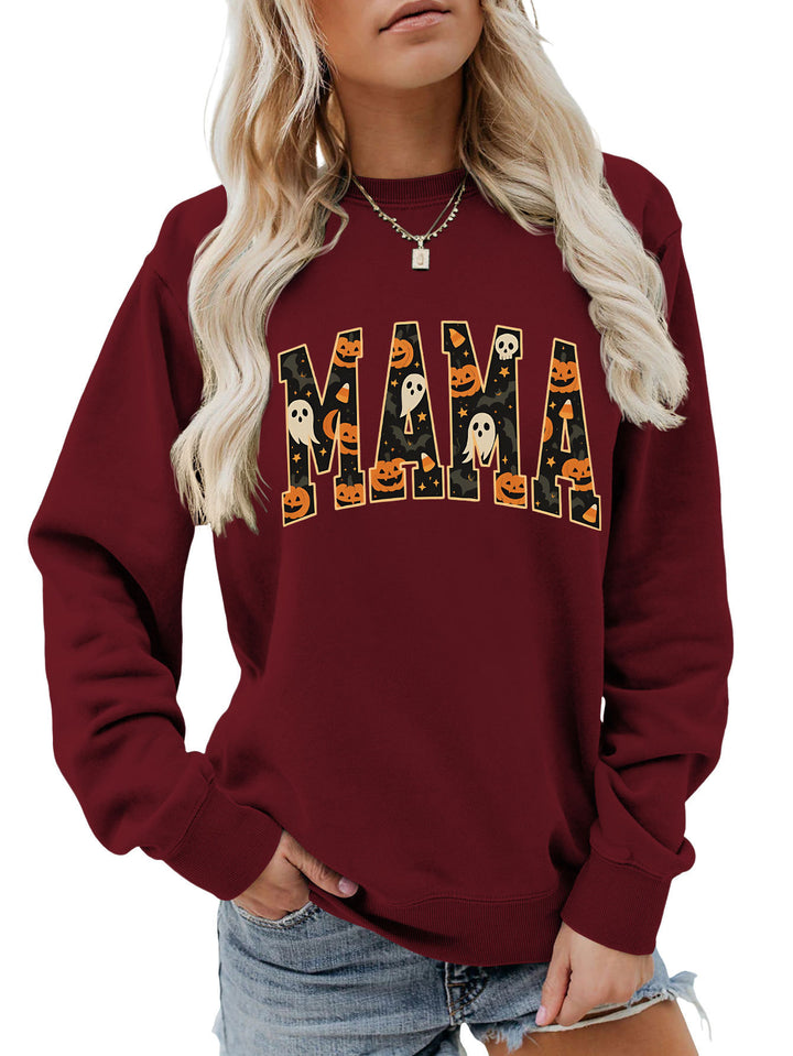 Kvinnors sweatshirt med rolig Halloween-design och bekväm passform Mirla-Eva Jonsson