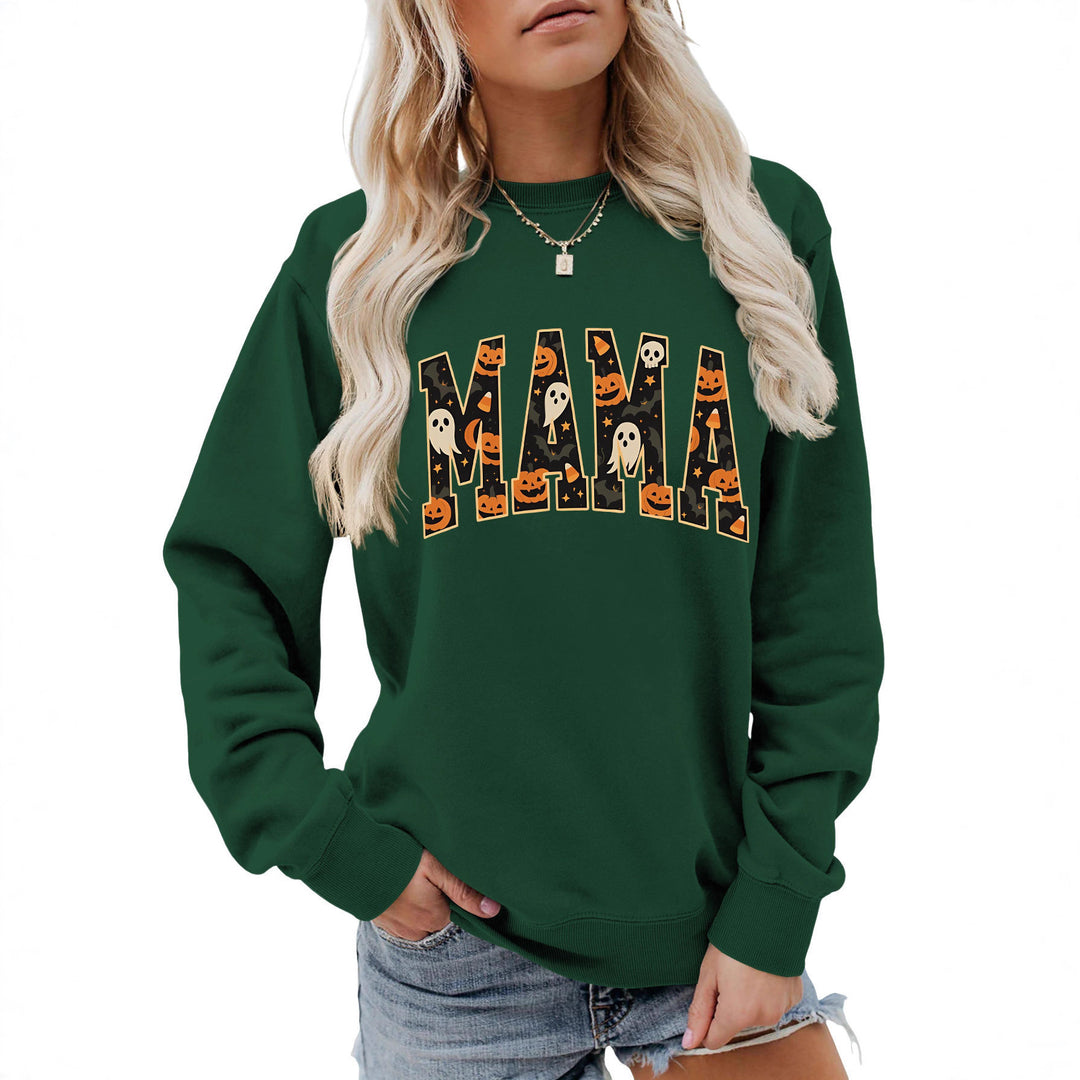 Kvinnors sweatshirt med rolig Halloween-design och bekväm passform Mirla-Eva Jonsson