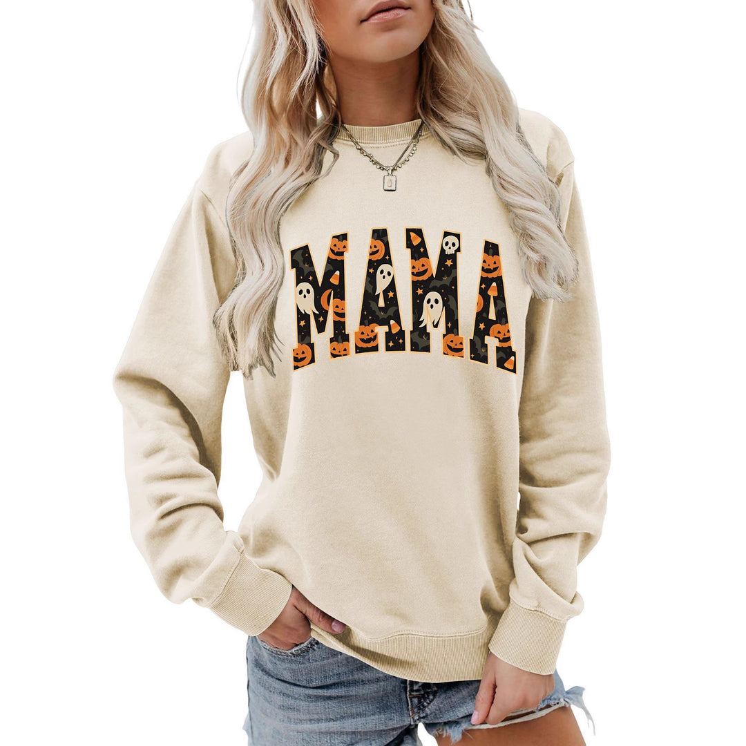 Kvinnors sweatshirt med rolig Halloween-design och bekväm passform Mirla-Eva Jonsson
