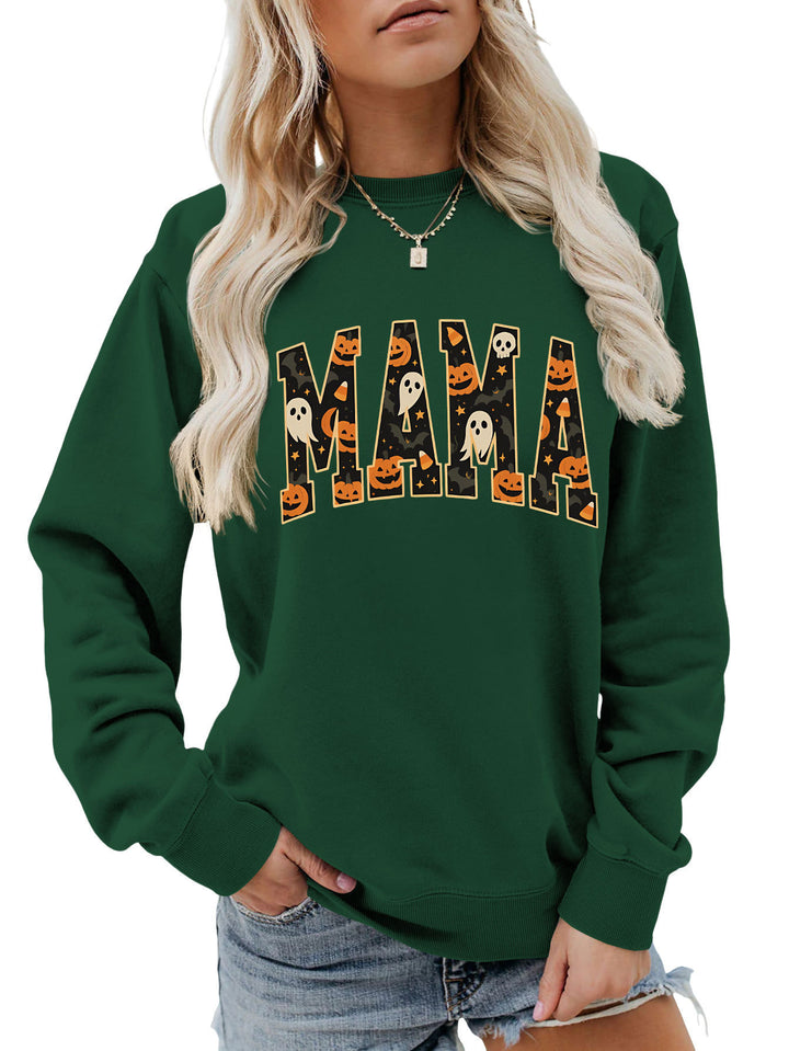 Kvinnors sweatshirt med rolig Halloween-design och bekväm passform Mirla-Eva Jonsson
