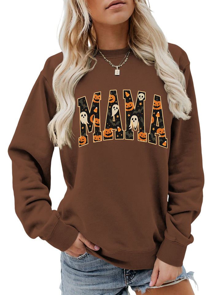 Kvinnors sweatshirt med rolig Halloween-design och bekväm passform Mirla-Eva Jonsson