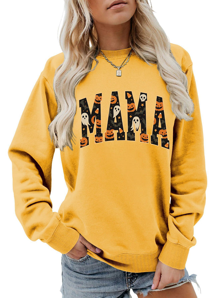 Kvinnors sweatshirt med rolig Halloween-design och bekväm passform Mirla-Eva Jonsson