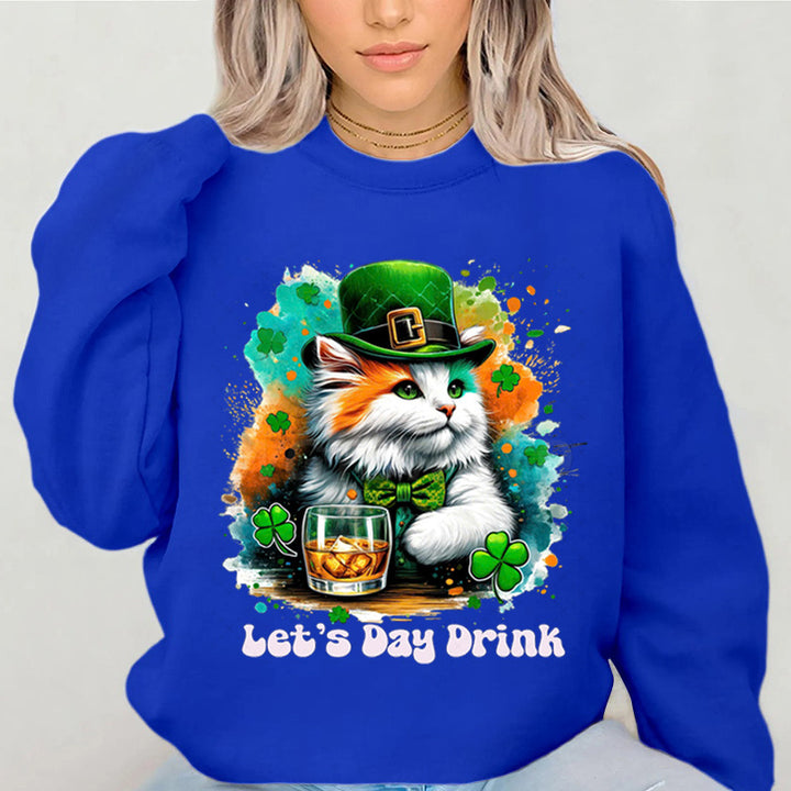Kvinnors sweatshirt med roligt kattmotiv och inspirerande text Mirla-Eva Jonsson
