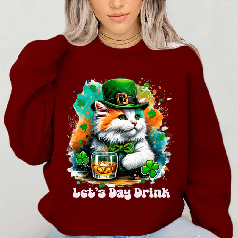 Kvinnors sweatshirt med roligt kattmotiv och inspirerande text Mirla-Eva Jonsson