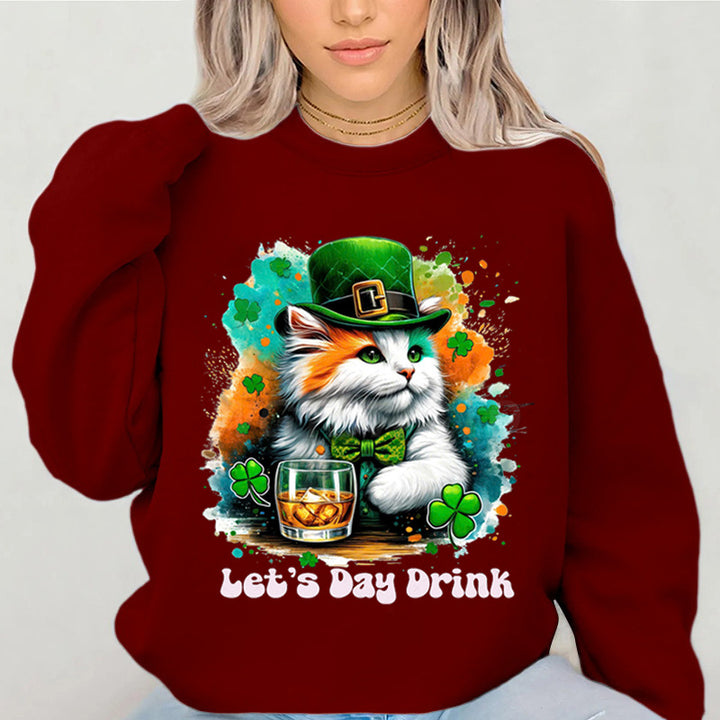 Kvinnors sweatshirt med roligt kattmotiv och inspirerande text Mirla-Eva Jonsson