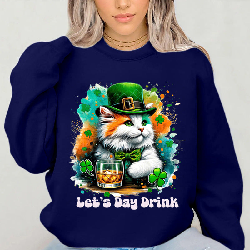 Kvinnors sweatshirt med roligt kattmotiv och inspirerande text Mirla-Eva Jonsson