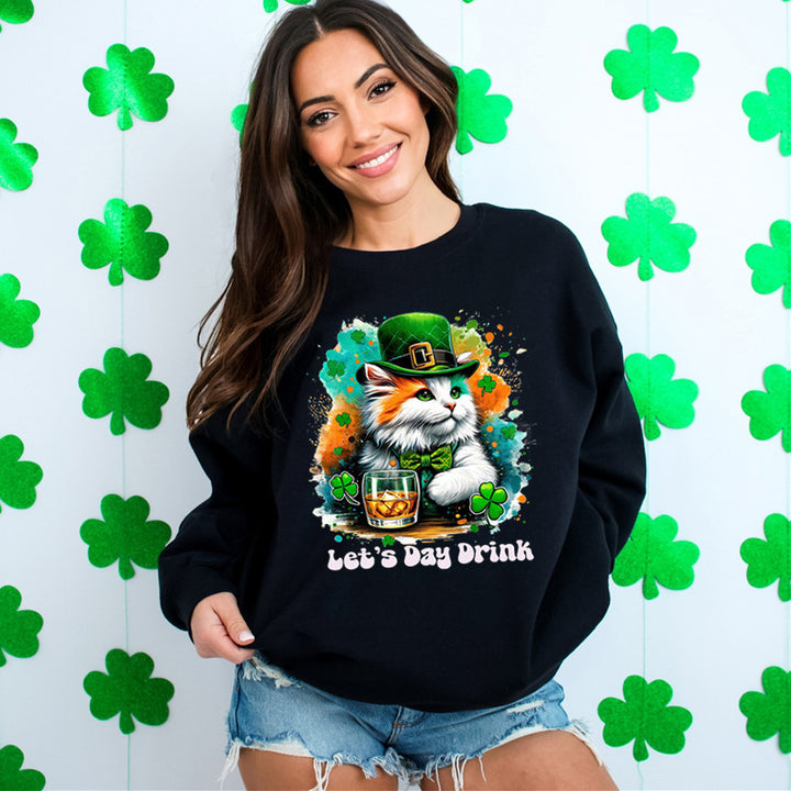 Kvinnors sweatshirt med roligt kattmotiv och inspirerande text Mirla-Eva Jonsson