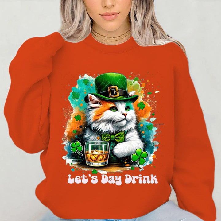Kvinnors sweatshirt med roligt kattmotiv och inspirerande text Mirla-Eva Jonsson