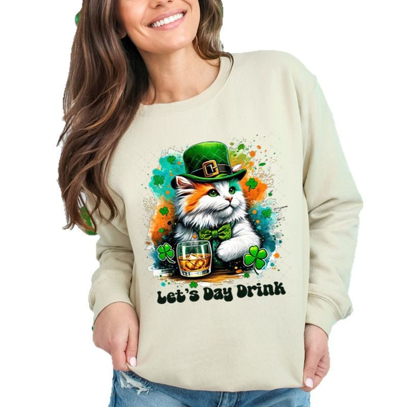 Kvinnors sweatshirt med roligt kattmotiv och inspirerande text Mirla-Eva Jonsson