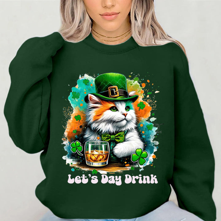 Kvinnors sweatshirt med roligt kattmotiv och inspirerande text Mirla-Eva Jonsson