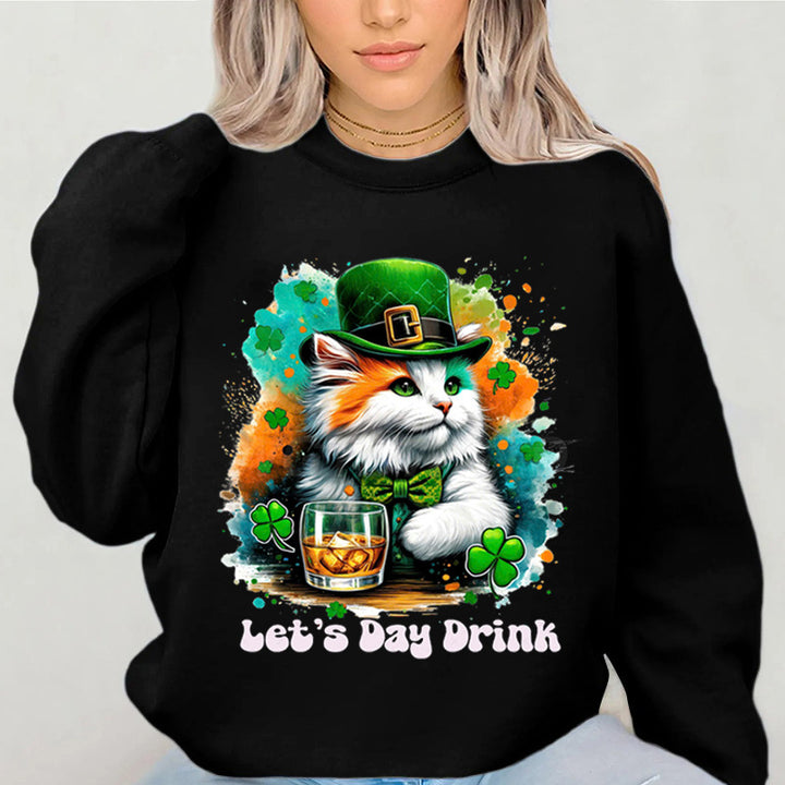 Kvinnors sweatshirt med roligt kattmotiv och inspirerande text Mirla-Eva Jonsson