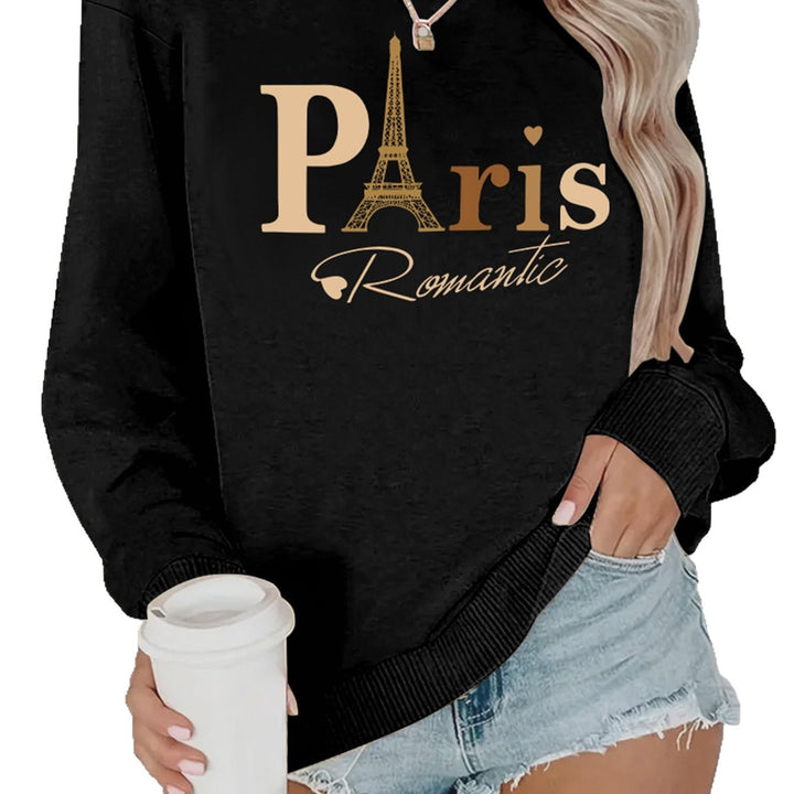 Kvinnors sweatshirt med romantisk Paris-design Mirla-Eva Jonsson