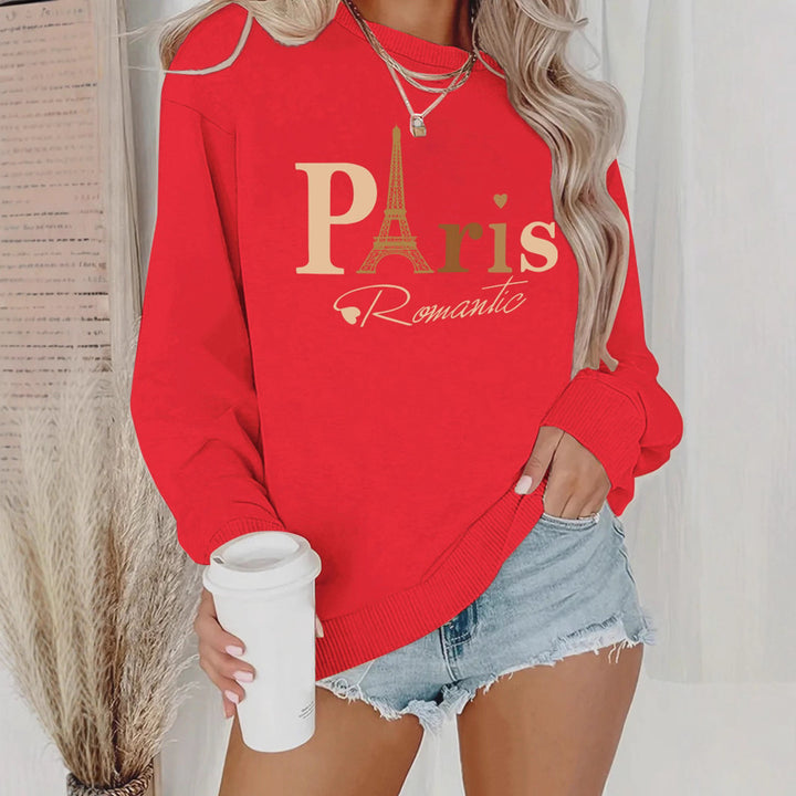 Kvinnors sweatshirt med romantisk Paris-design Mirla-Eva Jonsson