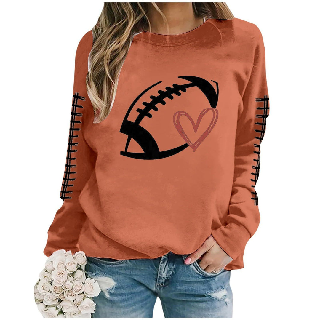 Kvinnors sweatshirt med sportigt fotbolls motiv och avslappnad passform Mirla-Eva Jonsson
