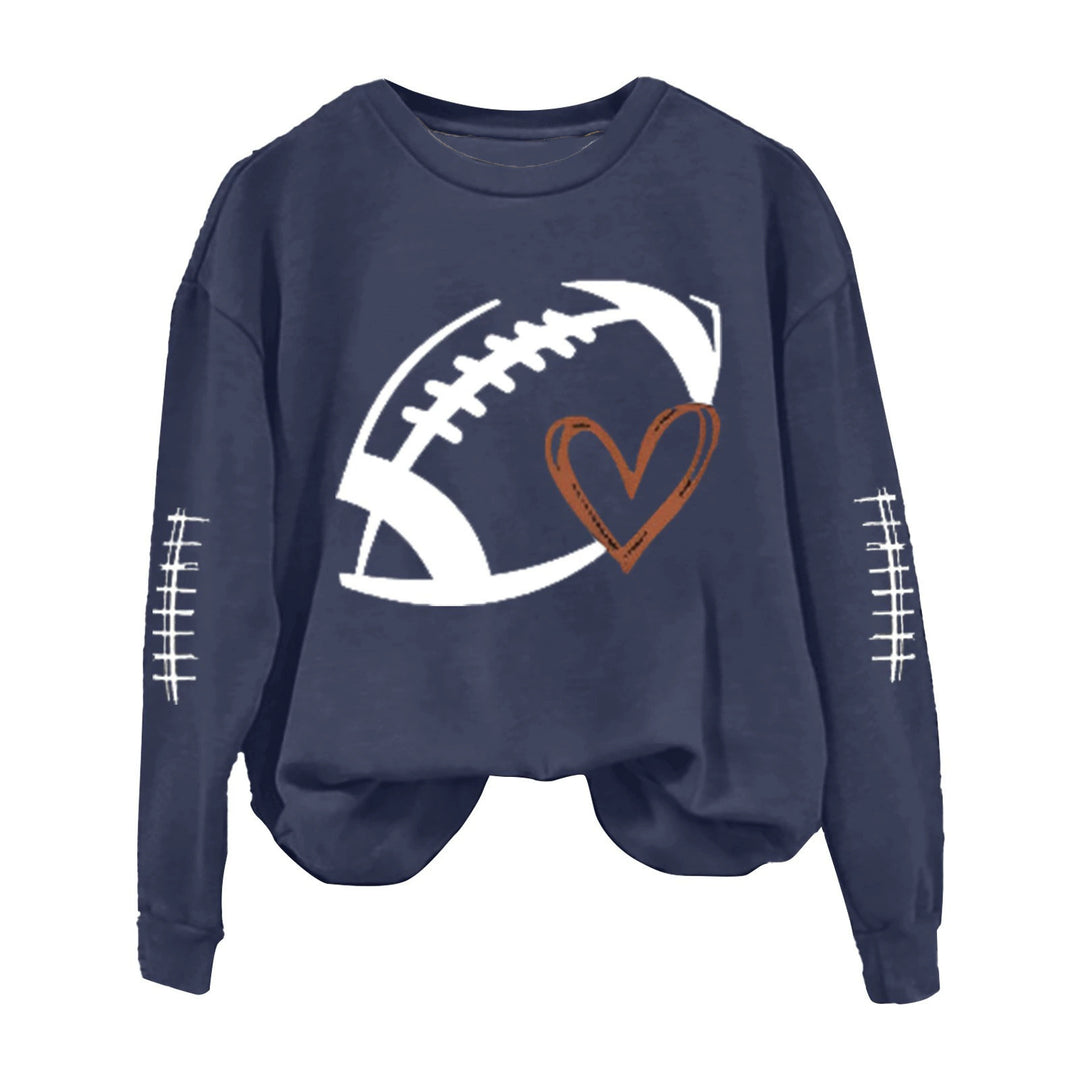 Kvinnors sweatshirt med sportigt fotbolls motiv och avslappnad passform Mirla-Eva Jonsson