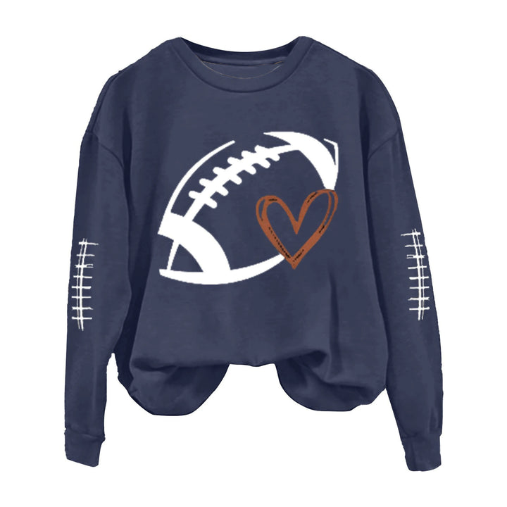 Kvinnors sweatshirt med sportigt fotbolls motiv och avslappnad passform Mirla-Eva Jonsson