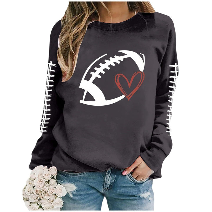 Kvinnors sweatshirt med sportigt fotbolls motiv och avslappnad passform Mirla-Eva Jonsson