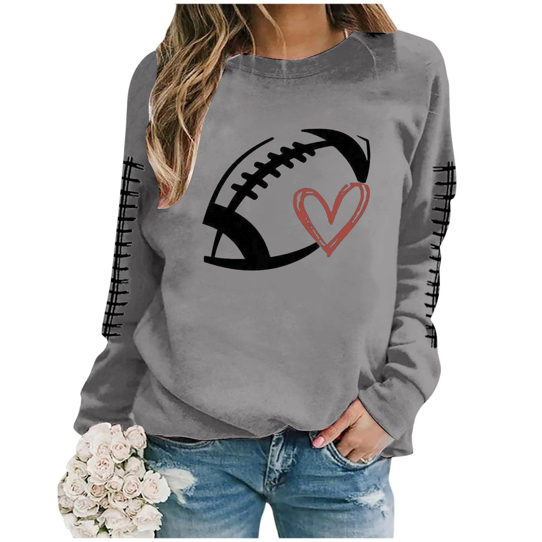 Kvinnors sweatshirt med sportigt fotbolls motiv och avslappnad passform Mirla-Eva Jonsson