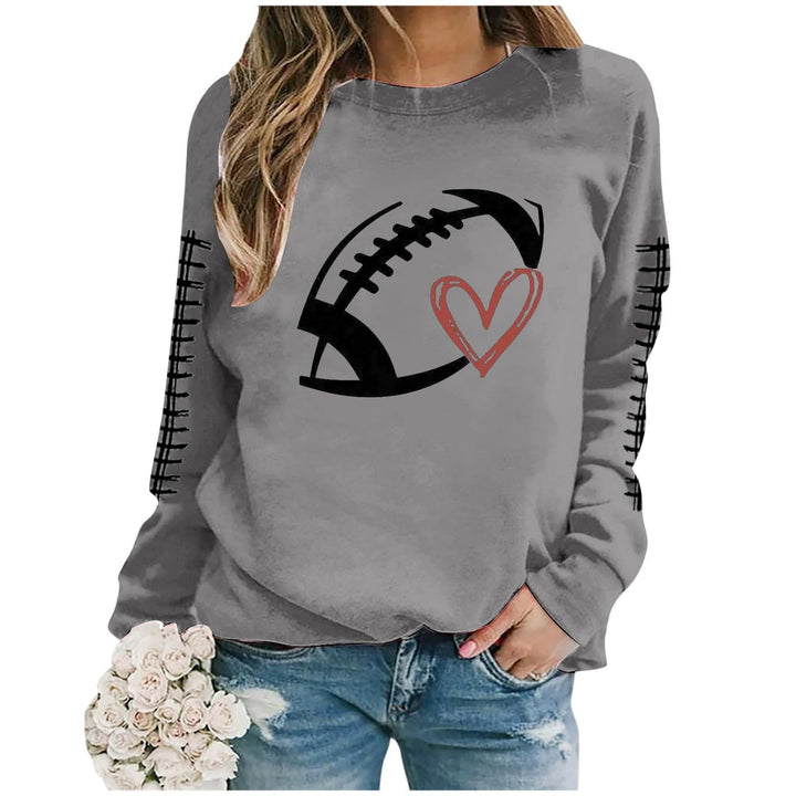 Kvinnors sweatshirt med sportigt fotbolls motiv och avslappnad passform Mirla-Eva Jonsson