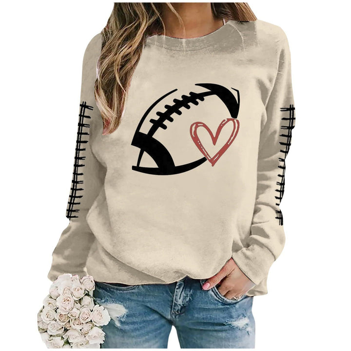 Kvinnors sweatshirt med sportigt fotbolls motiv och avslappnad passform Mirla-Eva Jonsson