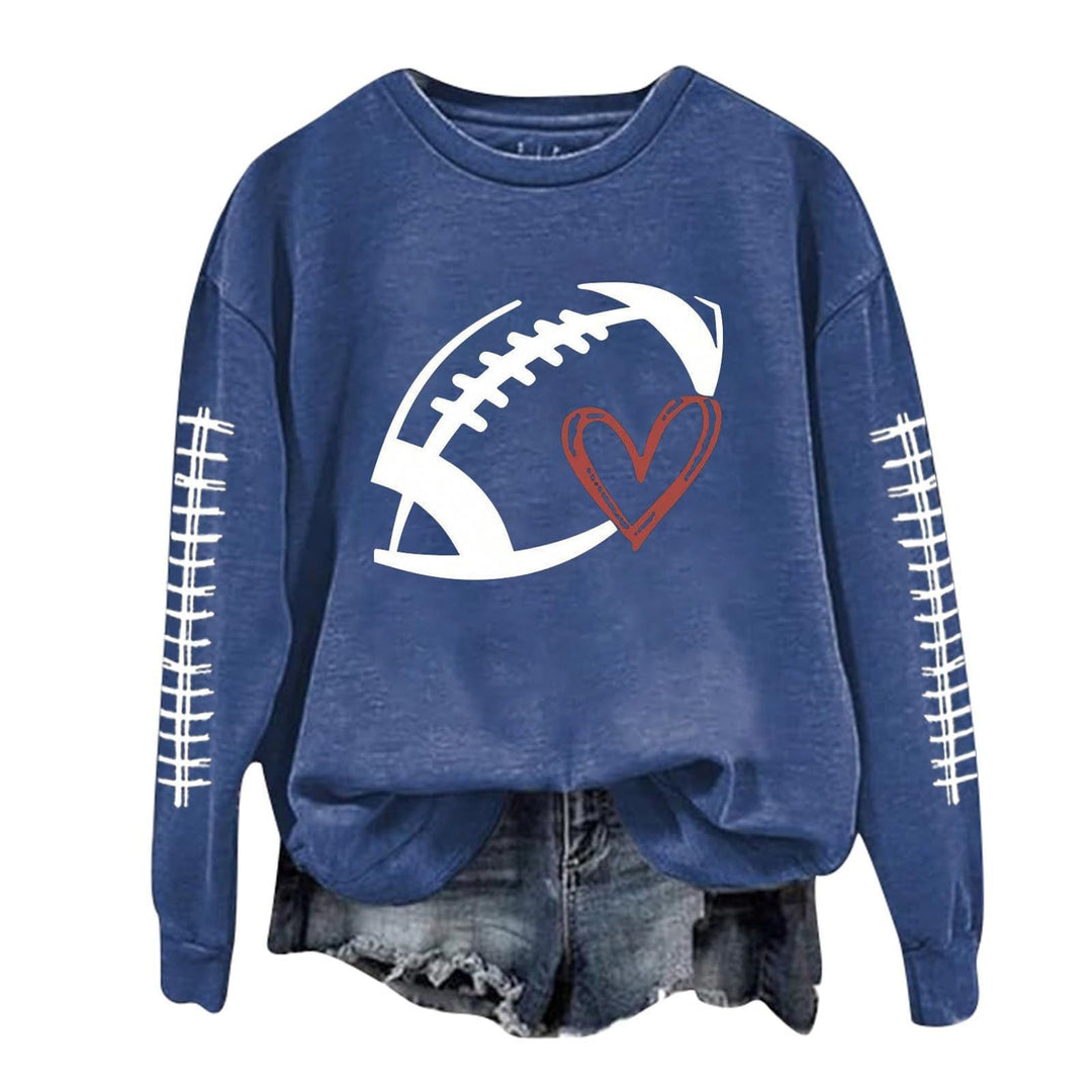 Kvinnors sweatshirt med sportigt fotbolls motiv och avslappnad passform Mirla-Eva Jonsson