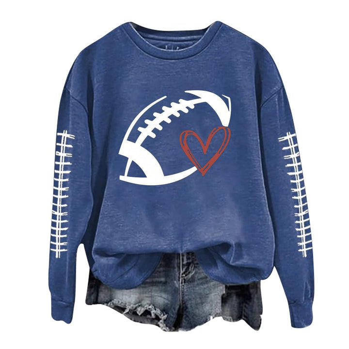 Kvinnors sweatshirt med sportigt fotbolls motiv och avslappnad passform Mirla-Eva Jonsson
