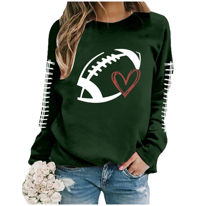 Kvinnors sweatshirt med sportigt fotbolls motiv och avslappnad passform Mirla-Eva Jonsson
