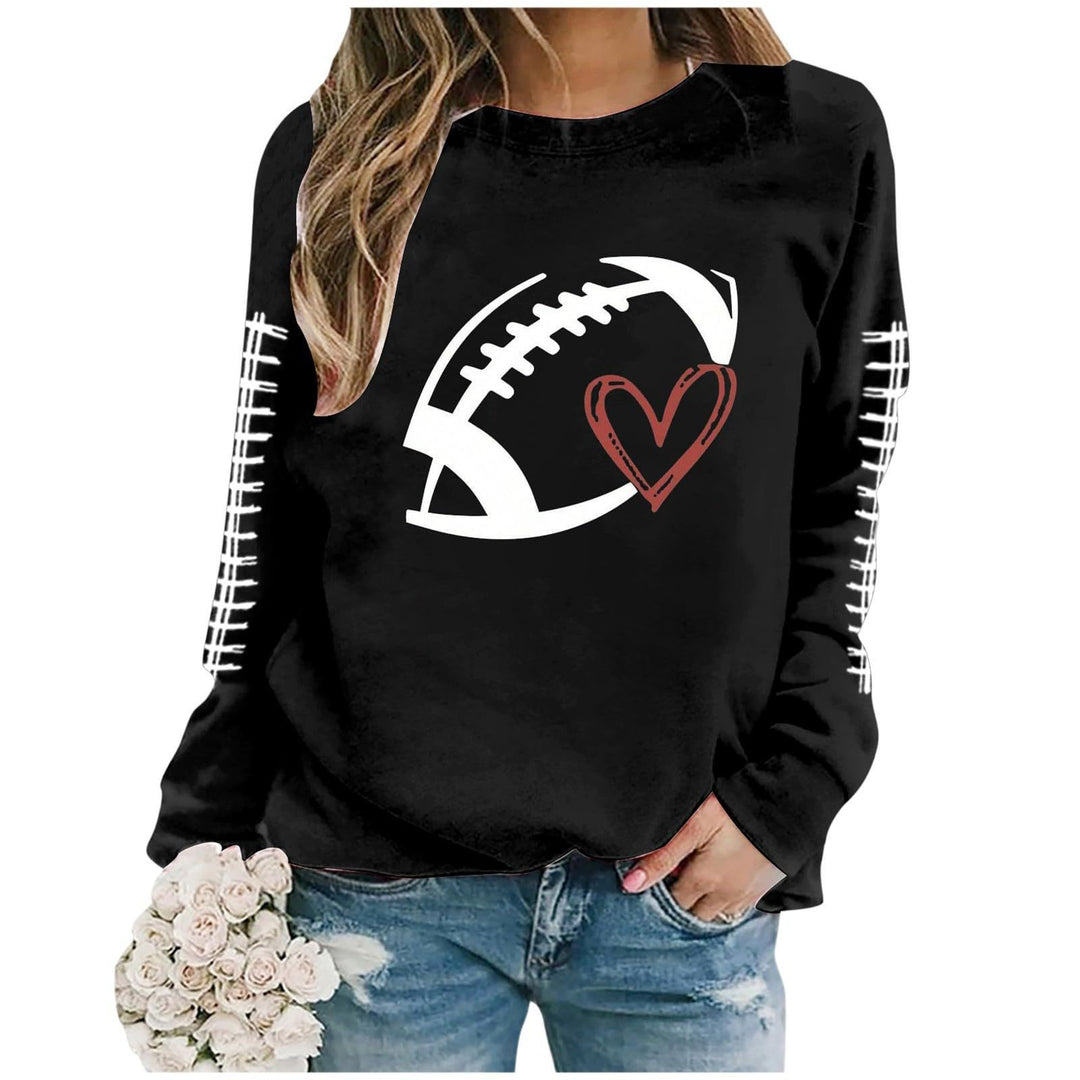 Kvinnors sweatshirt med sportigt fotbolls motiv och avslappnad passform Mirla-Eva Jonsson