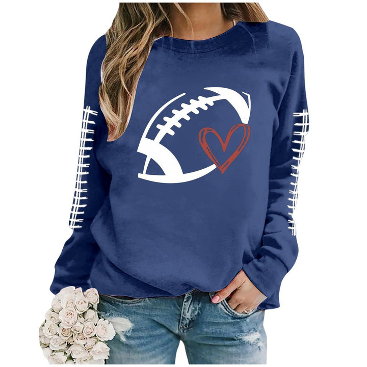 Kvinnors sweatshirt med sportigt fotbolls motiv och avslappnad passform Mirla-Eva Jonsson