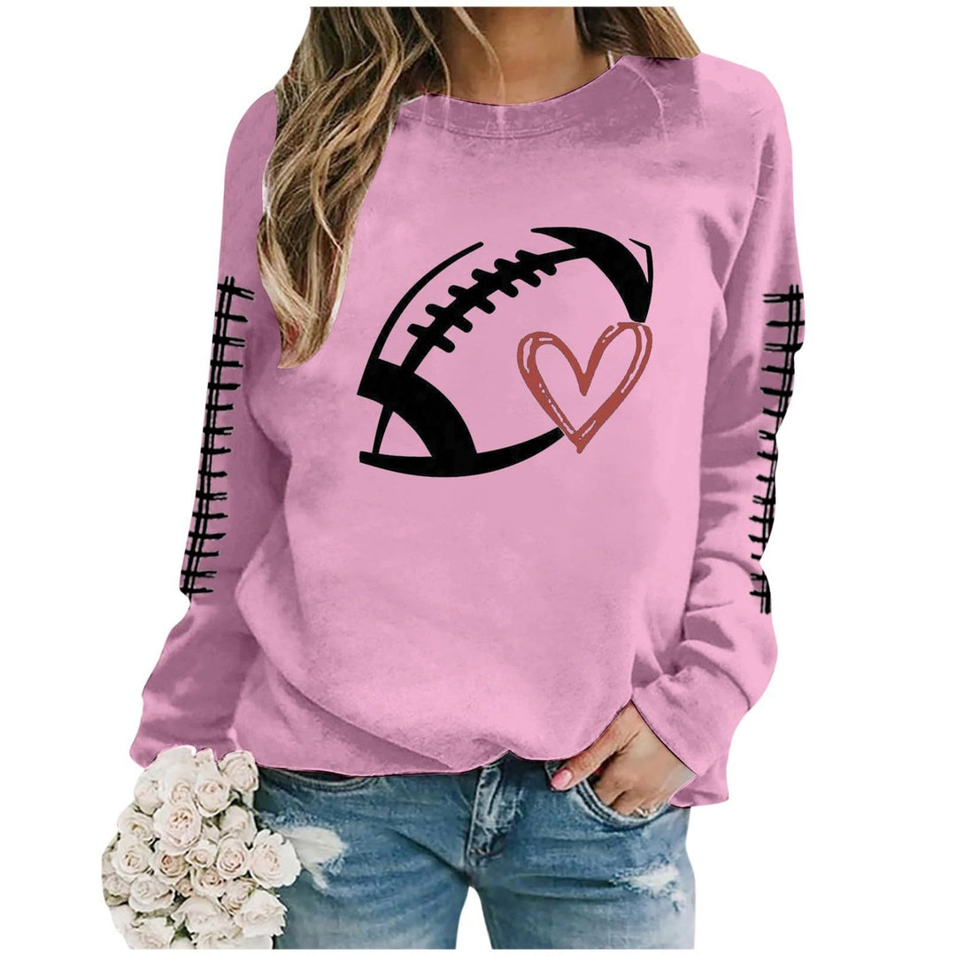 Kvinnors sweatshirt med sportigt fotbolls motiv och avslappnad passform Mirla-Eva Jonsson