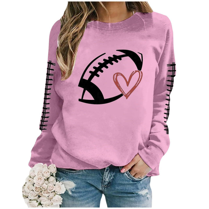 Kvinnors sweatshirt med sportigt fotbolls motiv och avslappnad passform Mirla-Eva Jonsson