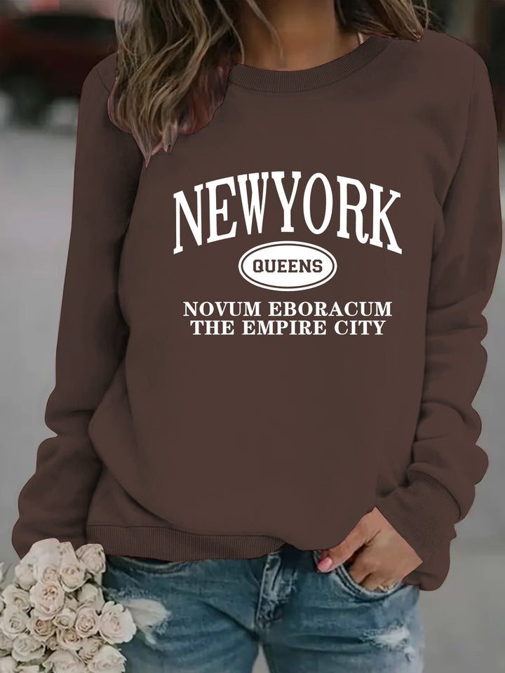 Kvinnors sweatshirt med stiligt New Yorker-tryck Mirla-Eva Jonsson
