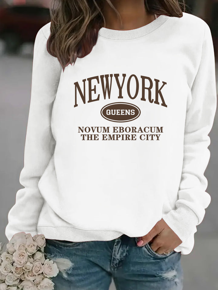 Kvinnors sweatshirt med stiligt New Yorker-tryck Mirla-Eva Jonsson