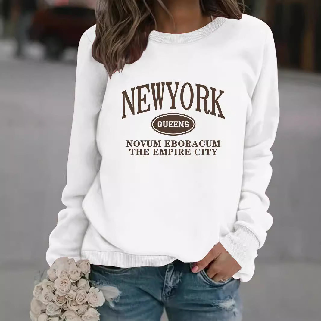 Kvinnors sweatshirt med stiligt New Yorker-tryck Mirla-Eva Jonsson