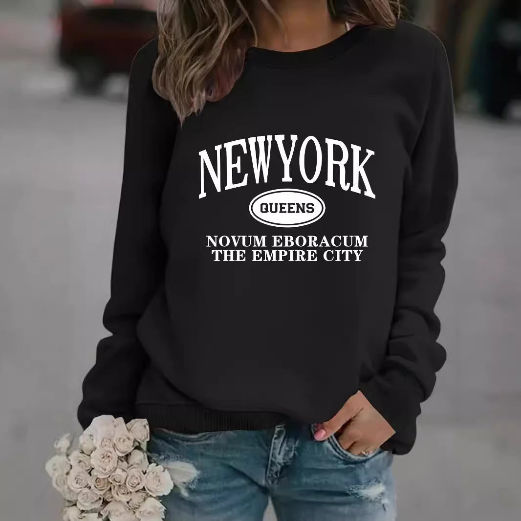 Kvinnors sweatshirt med stiligt New Yorker-tryck Mirla-Eva Jonsson