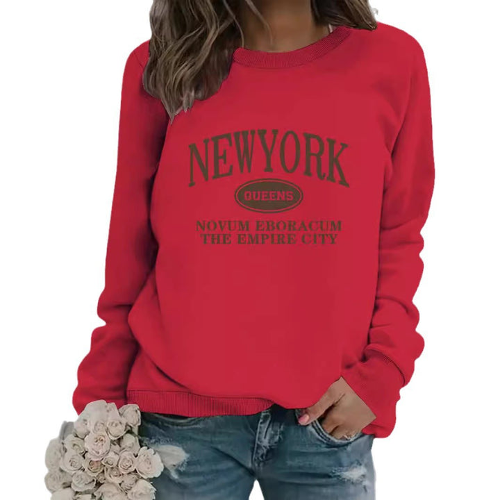 Kvinnors sweatshirt med stiligt New Yorker-tryck Mirla-Eva Jonsson