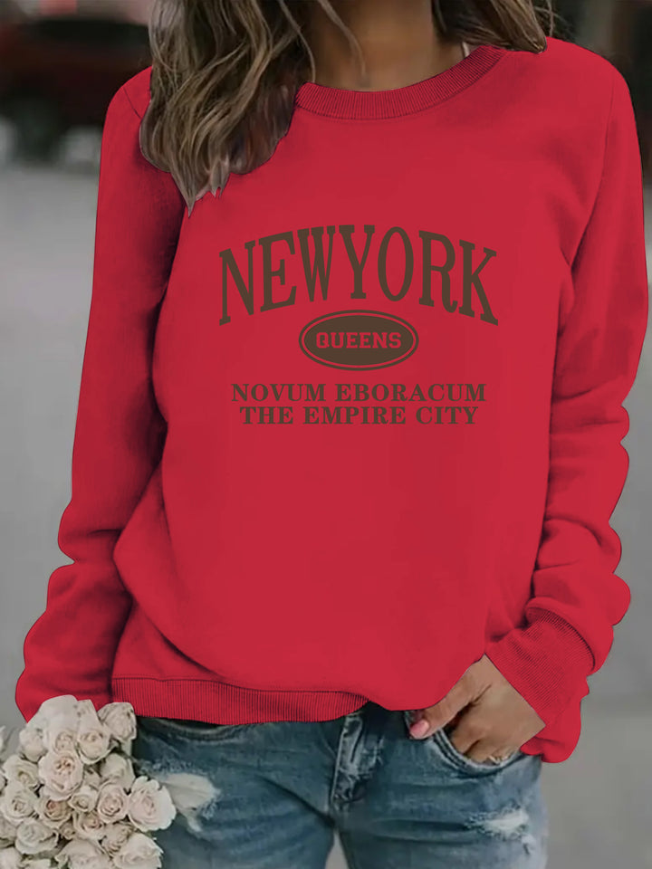 Kvinnors sweatshirt med stiligt New Yorker-tryck Mirla-Eva Jonsson
