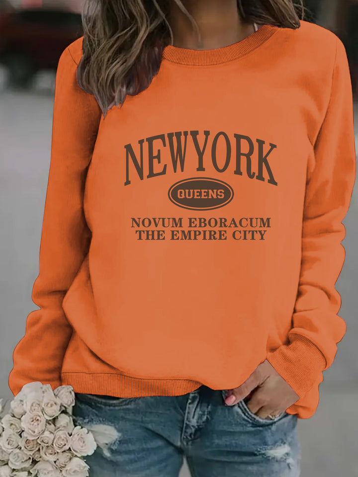 Kvinnors sweatshirt med stiligt New Yorker-tryck Mirla-Eva Jonsson