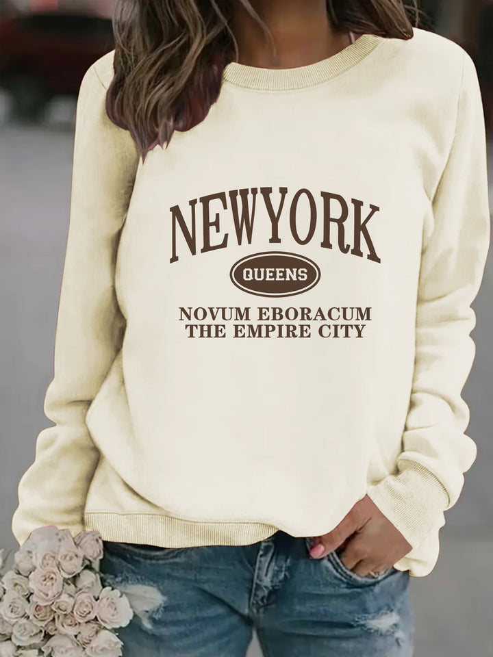 Kvinnors sweatshirt med stiligt New Yorker-tryck Mirla-Eva Jonsson