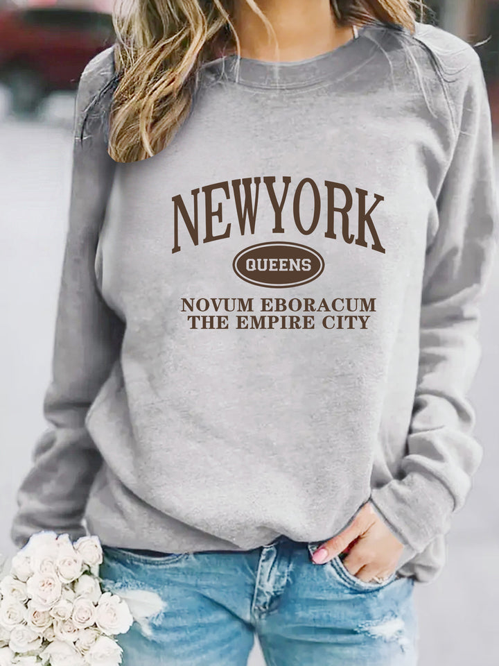 Kvinnors sweatshirt med stiligt New Yorker-tryck Mirla-Eva Jonsson