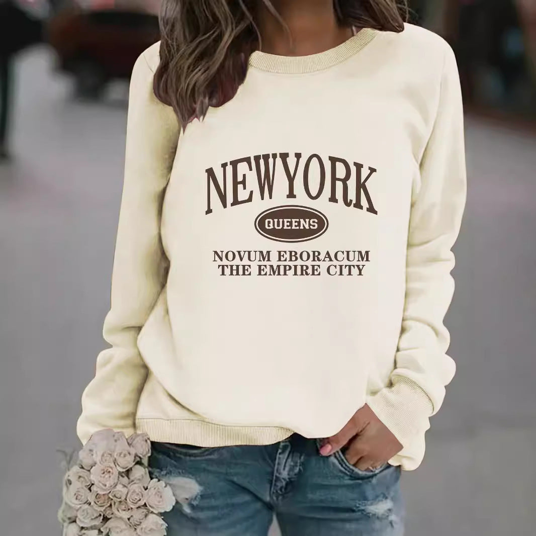 Kvinnors sweatshirt med stiligt New Yorker-tryck Mirla-Eva Jonsson