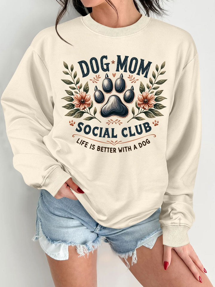 Kvinnors sweatshirt med trendigt hundmotiv och förbättrad tryck Mirla-Eva Jonsson