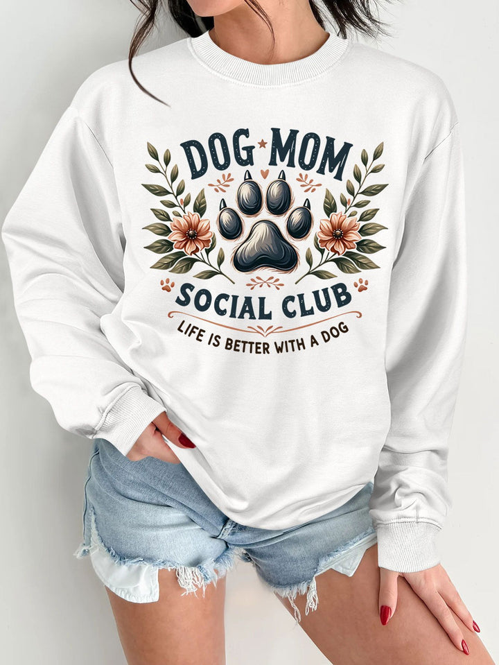 Kvinnors sweatshirt med trendigt hundmotiv och förbättrad tryck Mirla-Eva Jonsson