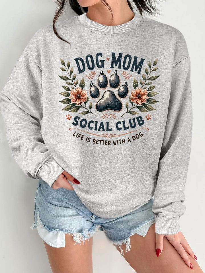 Kvinnors sweatshirt med trendigt hundmotiv och förbättrad tryck Mirla-Eva Jonsson
