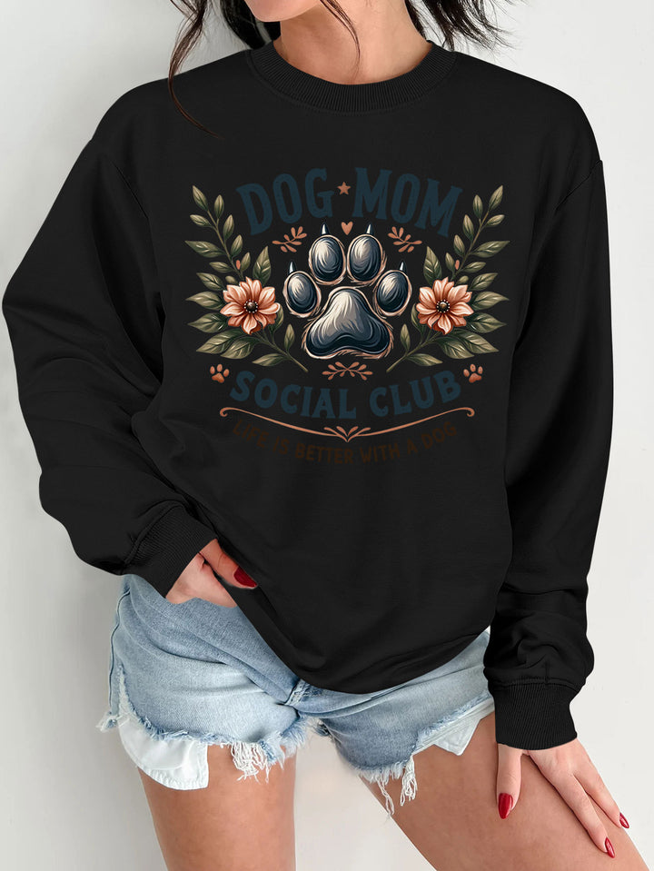 Kvinnors sweatshirt med trendigt hundmotiv och förbättrad tryck Mirla-Eva Jonsson