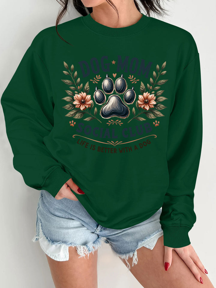 Kvinnors sweatshirt med trendigt hundmotiv och förbättrad tryck Mirla-Eva Jonsson