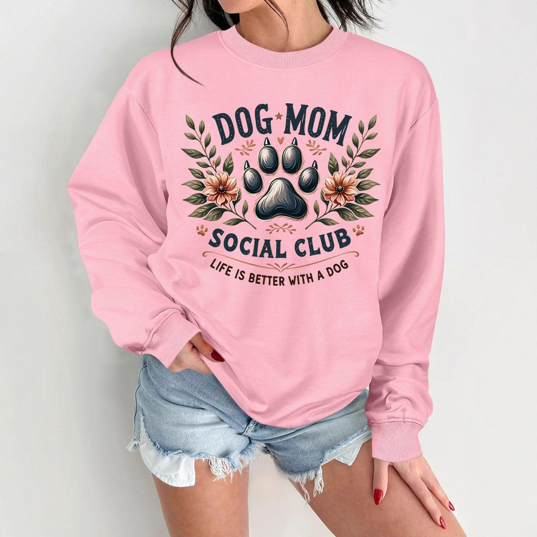 Kvinnors sweatshirt med trendigt hundmotiv och förbättrad tryck Mirla-Eva Jonsson