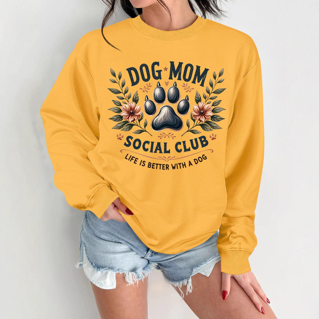 Kvinnors sweatshirt med trendigt hundmotiv och förbättrad tryck Mirla-Eva Jonsson